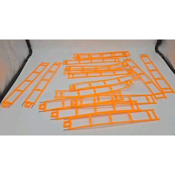 K'nex Lot 16 Roller Coaster Flexible Track Pieces Orange Replacement Parts 8.5" - Picture 2 of 9
